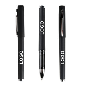 Bolígrafo de Gel Clásico de Plástico Neutro Personalizado al por Mayor con Impresión de LOGO Publicitario para Regalo, Negocio, Color Negro - Product Image 4