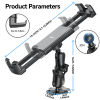 Support de tablette robuste OEM avec base à visser – pour tablettes de 4,7 à 15 pouces, support pour tableau de bord de camion, voiture, bureau, mur – pivotant pour tablette et téléphone