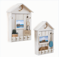 Porte-clés pour décoration murale, support mural pour organisateur de courrier avec 5 crochets à clés, porte-clés en bois rustique pour la décoration intérieure de la ferme