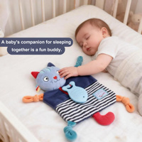 Doudou de sécurité pour bébé avec attache-sucette, unisexe, doux, en peluche rembourrée, pour nouveau-né, motif végétal