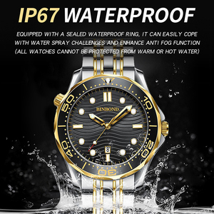 Reloj Deportivo Binbond 2820 de Alta Gama, con Calendario, Luminoso, Resistente al Agua, de Cuarzo, Acero y Silicona, para Hombre, de Negocios - Product Image 4