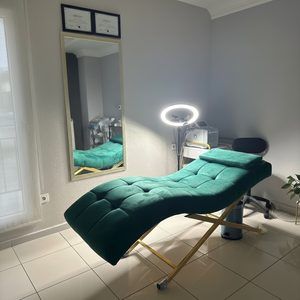 Luxury <b>Adjustable</b> Modern Iron Foldable Beauty Bed Lash Bed Eyelash Facials Portable Commercial Salon Massage <b>Table</b> Beauty Salon - Product Image 3