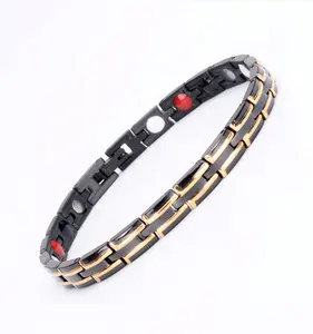 Fashion Bracelets Magnet And Germanium Stainless Steel Magnetic Bracelet Wholesale Metal RFID Gem Gold Jewelry Stainless