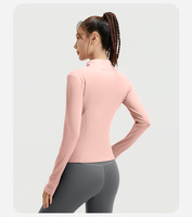 Ensemble 3 pièces de vêtements de sport pour femme, motif écossais, effet seconde peau, séchage rapide, avec veste zippée à taille haute et design avant sur la taille