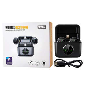 ไมโครโฟนไร้สายแบบคาร์ดิออยด์คอนเดนเซอร์ Lavalier รุ่นใหม่ SX82 ONELEADER แบบพกพา ชนิด Type-C พร้อมปุ่มแม่เหล็กติดเสื้อ ลดเสียงรบกวน - Product Image 2