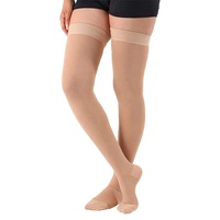 Bas de compression anti-embolie à compression graduée de qualité bon marché, au-dessus du genou, 30-40 mmHg, à bout ouvert, pour les varices