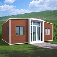Maison conteneur extensible à double aile 3 chambres, installation rapide, construction en panneaux sandwich d'acier, garantie 5 ans - Meilleures ventes