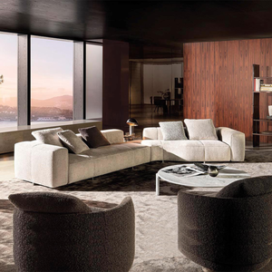 Sofá Seccional Modular Minottii Supermoon de Lujo y Económico, en Forma de L, Moderno, Ancho, de Cuero Genuino, Policromado y Modular - Product Image 5