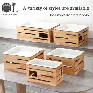 <span class=keywords><strong>OULU</strong></span> OL-WD1/3S Soporte de Madera para Exhibición de Postres y Alimentos para Catering de Bodas con Platos de Cerámica para Mesa de Buffet y Decoración de Fiestas - Product Image 3
