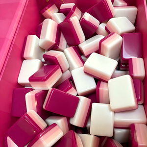 HIMORE – Jeu de <span class=keywords><strong>Mahjong</strong></span> américain de luxe personnalisable de 160 tuiles en acrylique rose, avec 4 couches de gravure, collection Glitterville - Product Image 4