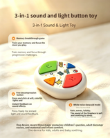 Machine de jeu de mémoire multifonctionnelle 3-en-1, anti-stress, bruit blanc, aide au sommeil, éducative, sensorielle, lumière et son, en plastique