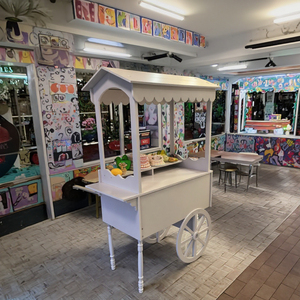 รถเข็นขนมหวานไม้และพีวีซีพร้อมล้อสำหรับงานแต่งงาน ชั้นวางโชว์ขนมหวาน ตกแต่งงานปาร์ตี้<span class=keywords><strong>เค้ก</strong></span> - Product Image 4