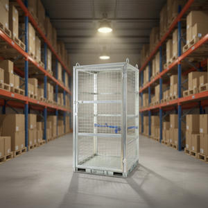 ตะแกรงลวดชุบสังกะสีสำหรับพาเลทและโครงเหล็กนิรภัยแบบกำหนดเองสำหรับเก็บถังแก๊สอุตสาหกรรม - Product Image 1