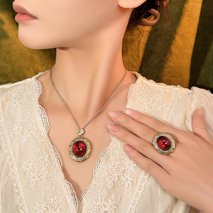 Ensemble de bijoux de mariage de haute qualité, exquis, écologique, en cuivre plaqué or, avec zircone cubique de coupe ovale, bicolore - Product Image 3