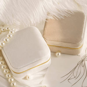 Caja de Joyería de Viaje de Cuero PU de Lujo con Logotipo Personalizado, Caja de Almacenamiento de Joyería Portátil con Cierre de Cremallera para Pendientes y Collares - Product Image 2