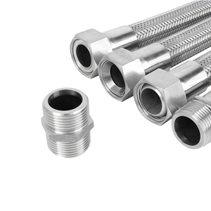 خراطيم معدنية مرنة مجدولة من الفولاذ المقاوم للصدأ SS304 316، بأحجام من 1/4 إلى 12 بوصة، قابلة للتخصيص - Product Image 1