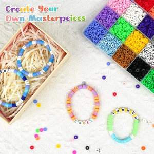 Ensemble de pendentifs en argile polymère <span class=keywords><strong>pour</strong></span> la fabrication de <span class=keywords><strong>bracelets</strong></span> <span class=keywords><strong>Kit</strong></span> d'artisanat <span class=keywords><strong>pour</strong></span> la fabrication de bijoux Jouets <span class=keywords><strong>pour</strong></span> enfants et adultes Vente en gros DIY Alphabet - Product Image 5