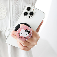 Halo Kitty Acetate Magnetic Phone Grip Stand, Magnet N52, Dudukan Soket Berlian Imitasi ABS+TPU untuk IPhone, 3 Warna