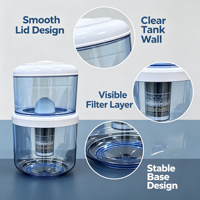 Pot filtrant à eau par gravité en gros, purificateur d'eau minérale multi-couches, distributeur d'eau de table de qualité alimentaire, facile à assembler