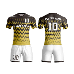 Uniforme de football à manches courtes 100% polyester personnalisable, séchage rapide, haute qualité, vêtements d'équipe disponibles en couleurs personnalisées - Product Image 1
