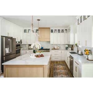 بيع المصنع بالجملة مخصص الراقية الأبيض شاكر مطبخ مجلس الوزراء الباب مع الزجاج - Product Image 2