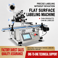 Machine d'étiquetage automatique de surfaces planes pour cartes, cartons, sacs, pochettes, boîtes pour l'emballage alimentaire et cosmétique