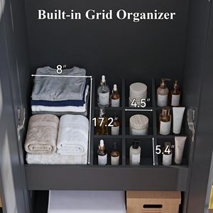 Armoire moderne SENYU avec portes shaker et poignées en laiton, 2 tiroirs, meuble de rangement pour chambre à coucher - Product Image 5