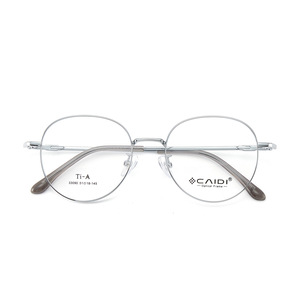 Montures de lunettes rondes Caidi 33090 Ti-A, monture complète en alliage de titane à mémoire de forme, anti-UV, unisexe, monture optique - Product Image 1