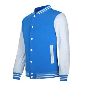 Giacca da uomo Slim Fit Patchwork Varsity <span class=keywords><strong>Bomber</strong></span> da Baseball autunnale caldo con colletto rialzato diretta in fabbrica piccola quantità - Product Image 4