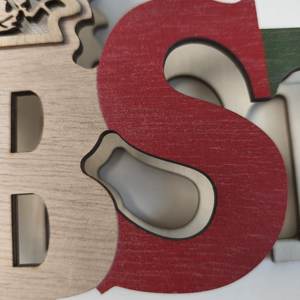 Accessorio Decorativo in Legno Personalizzato 30*13*3cm, Colorato con Illuminazione a LED, per Feste e Festività - Product Image 4