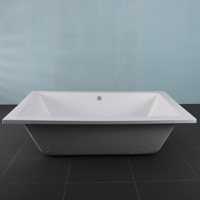 Baignoire encastrable en acrylique au design moderne en forme de rectangle 6642 pouces avec trempage intégré en usine Meilleur prix Certification CUPC Portable