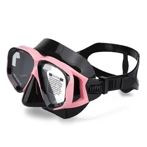 Aloma Anti Fog Film Tempered Glass Prescription Lens Low Volume Silicone Snorkel Mask Scuba Diving Goggles For Adults