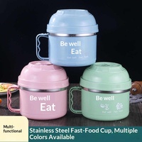 Boîte à lunch portable en acier inoxydable sans BPA à double compartiment avec couvercle pour les étudiants en résidence universitaire