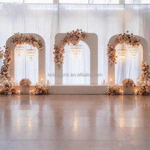 LEDA Custom Wedding Stage Decoration White Wedding <b>Backdrop</b> Arch Acrylic <b>Backdrop</b> <b>Stand</b> For Wedding Events Decor - Product Image 1