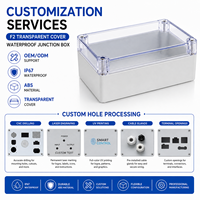 Boîtier de jonction étanche IP67 158x90x60mm en plastique ABS avec couvercle transparent en PC, type F2, pour projets électriques extérieurs