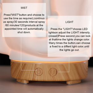 Diffuseur d'huiles essentielles en forme de tête de Bouddha, humidificateur de bureau, diffuseur d'arômes en céramique blanche, générateur de brume, veilleuse à 7 couleurs pour le bureau - Product Image 5