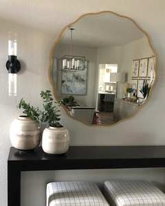 Miroir mural encadrée en fer et en verre pour salle de bain, ROHS, échantillon personnalisable en 7 jours, design minimaliste, verre biseauté pour salle de bain, couloir - Product Image 1