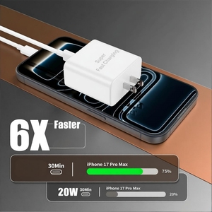 <span class=keywords><strong>Cargador</strong></span> de Laptop 2026, Adaptador USB de 20W, USB-C para <span class=keywords><strong>iPhone</strong></span> 17 Pro Max/16/15/14/13/12/<span class=keywords><strong>11</strong></span>, para iPad Pro/Air, Carga Rápida, Enchufe Europeo - Product Image 3