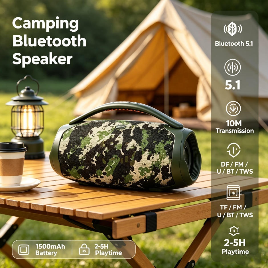 Portable 80W Wireless Blue Tooth Speaker with Powerful Bass IPX6 Waterproof Outdoor Boonboxs Audio Speaker BT5.1 Factory OEM · image 3