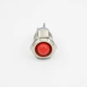 16MM Flat Head Mushroom Push Buttons Waterproof Metal Switches With 220V Red LED light