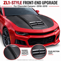 Capot moteur en fibre de carbone GEEMOXI ZL1 AE-C001-1 pour Chevrolet Camaro 2016-2019, léger, ventilé, à fixation par boulons, universel