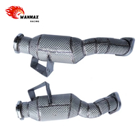 Downpipe Knalpot Performa Tinggi Dengan Pelindung Panas untuk Mercedes Benz AMG W205 3.0L V6 2015-2023 Katalis 200 Sel