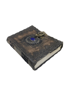 Diario de Cuero con Piedra Lapislázuli, Cuaderno Hecho a Mano con Tapa Dura Vintage, Diario Rústico para Escribir, Dibujar, Bocetar y Regalos - Product Image 3