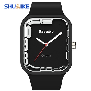 SHUAIKE 1153 New Fashion High Quality Stainless Steel <b>Case</b> Resin Mirror Quartz Watch 30 Meter Waterproof Rubber Strap Pointer - Product Image 6