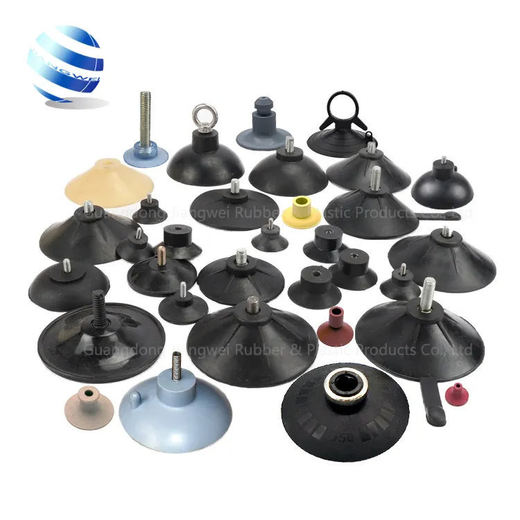 custom industrial black vaccum nbr silicone rubber sucker suction cup with screw