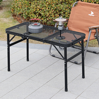 HISPEED IGT Table pliante en aluminium léger Barbecue portable Grill Camping Table d'extérieur