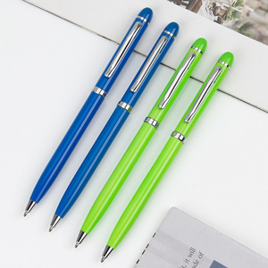 Stylo à bille de haute qualité en métal, rotation, plusieurs options de couleurs, avec logo de marque imprimé - Product Image 2