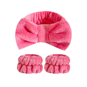 Hot bán có thể điều chỉnh đàn hồi dây đeo cổ tay Spa Headband rửa mặt tóc ban nhạc thời trang headbands + Dây đeo cổ tay có thể thêm logo của bạn - Product Image 6