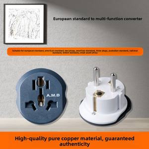 Preto Europeu Multifuncional 10A16A Two-Round <span class=keywords><strong>Plug</strong></span> alemão padrão plástico de dois furos Viagem Tomada Conversão <span class=keywords><strong>Plug</strong></span> - Product Image 4