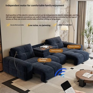 Canapé-<span class=keywords><strong>lit</strong></span> intelligent rétractable en chenille, fonction électrique, tissu <span class=keywords><strong>italien</strong></span> haut de gamme, pour petits salons, design droit - Product Image 2